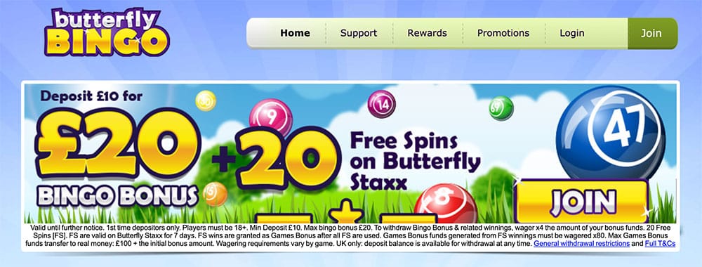 Butterfly Bingo Bonus Codes