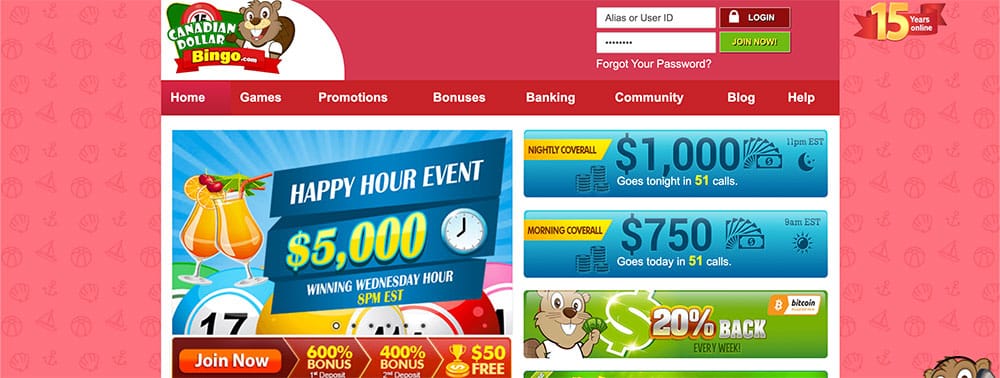 Canadian Dollar Bingo No Deposit Bonus Codes