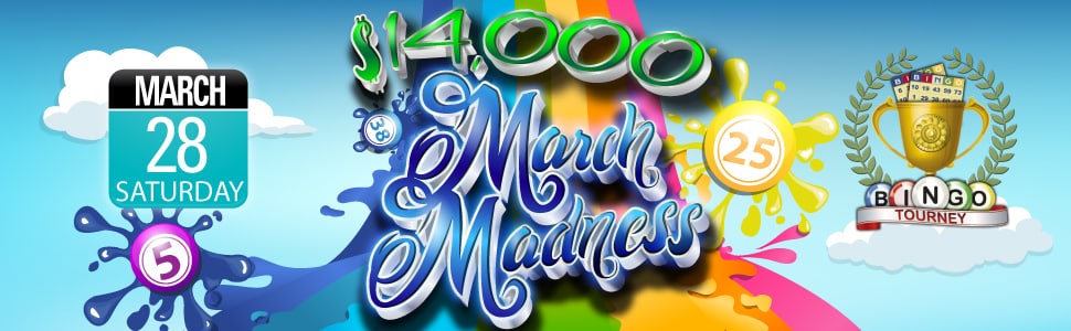 CyberBingo.com $14,000+ Cash March Madness Bingo Extravaganza