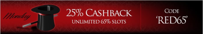 Lucky Red Casino 25% Cashback