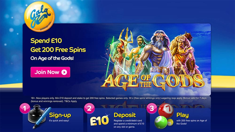 Gala Bingo: 200 Free Spins 1st Deposit Offer