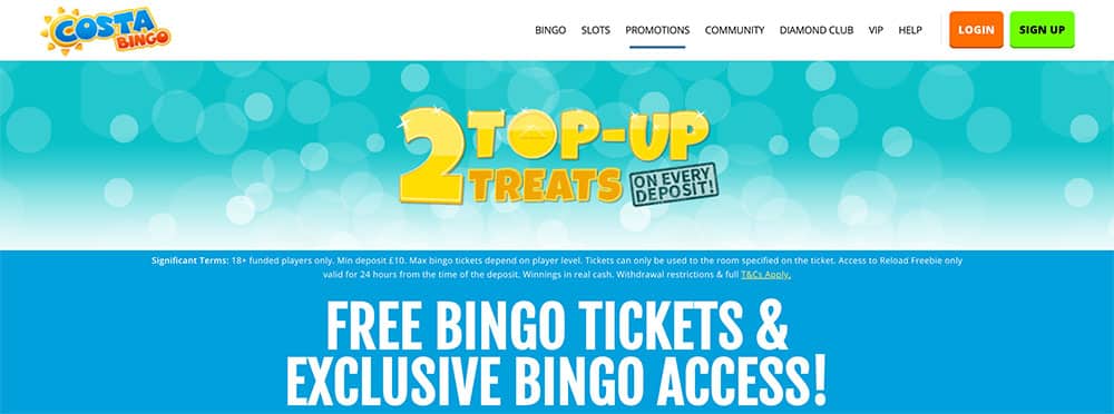 Costa Bingo Re-deposit Offer