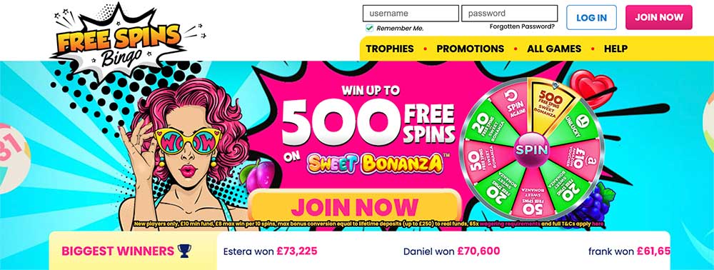 Free Spins Bingo Bonus Code