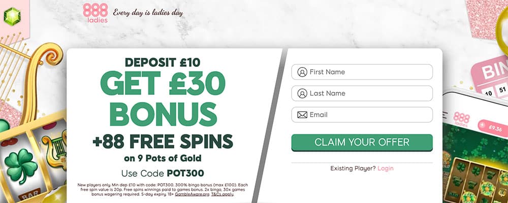 888Ladies Bingo Bonus Code